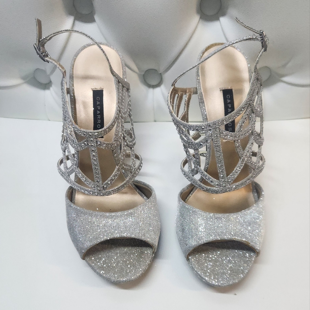 Caparros Women's Silver Glitter Sandals
